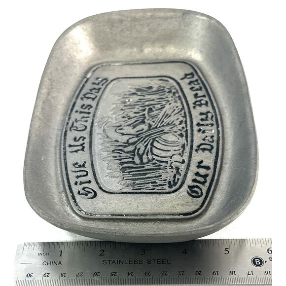 Give Us This Day Our Daily Bread Pewter Tray The Olde Bradford Co Troy, PA 6x9” - Picture 6 of 6
